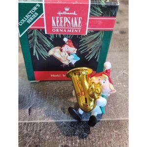 Hallmark hark its Herald 1992 ornament Xmas Decor elf